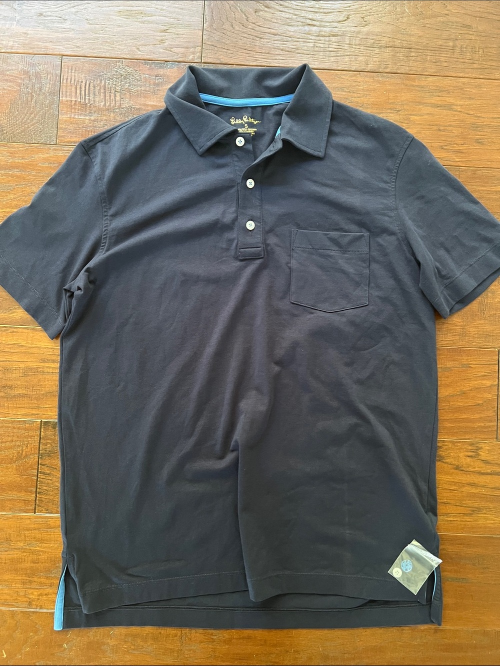 Lilly Pulitzer Mens Navy Polo with Chest Pocket - size SMALL